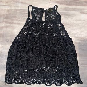 Black crochet top